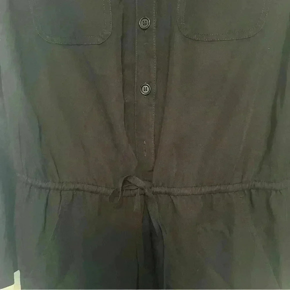 Romper Waist tie Rolled Sleeves -Black  -Max Studio Women’s Size M - Picture 4 of 7